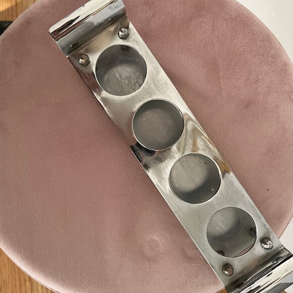 Vintage MCM Shot Glasses With Stainless Steel Carrier - Picture 2 of 5